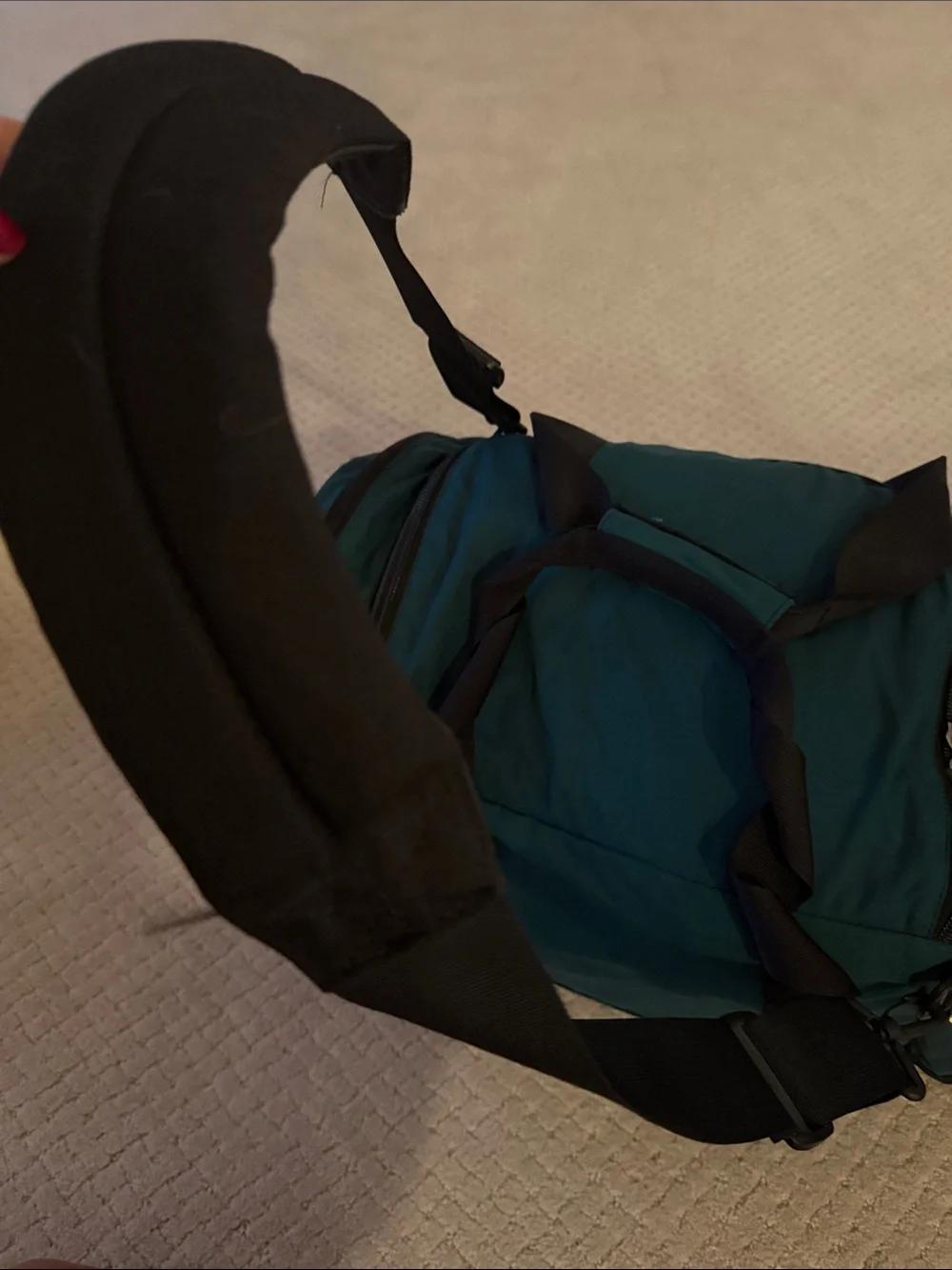 The North Face Green and Black Duffel Bag
